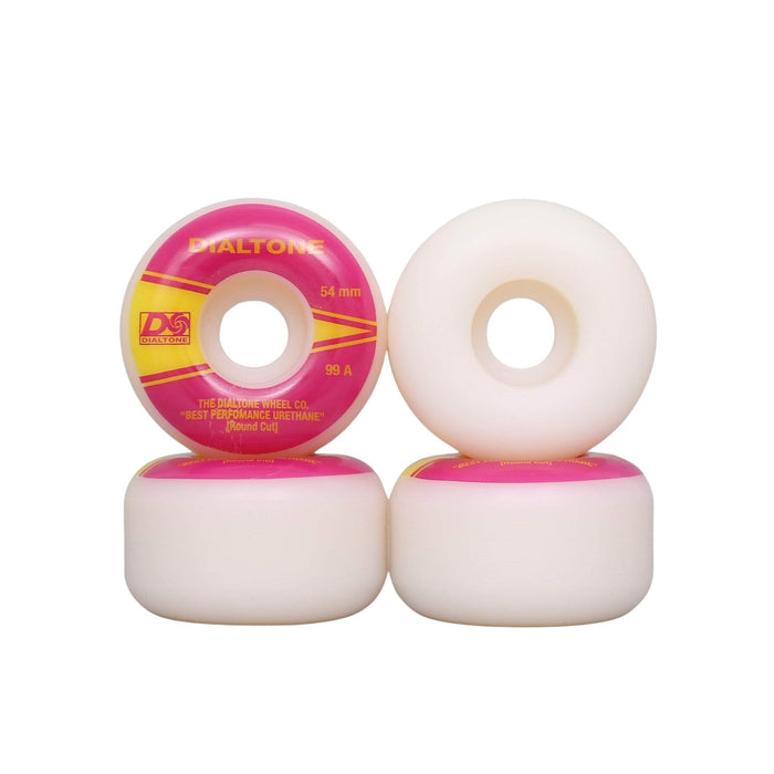 Dial Tone 54mm 99A Atlantic Round Cut Skateboard Wheels White / Pink