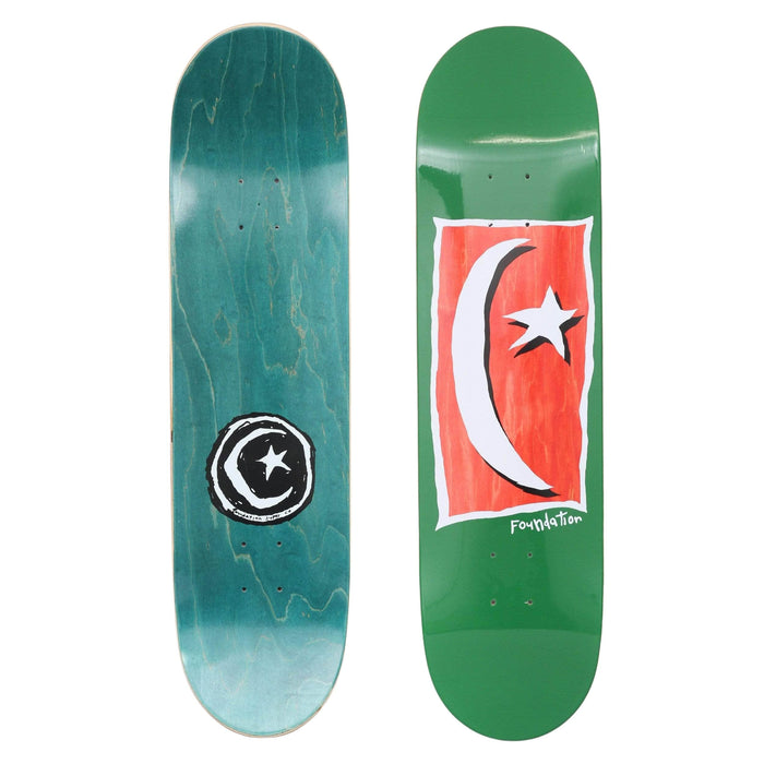 Foundation 8.13 Star And Moon V2 Skateboard Deck Green