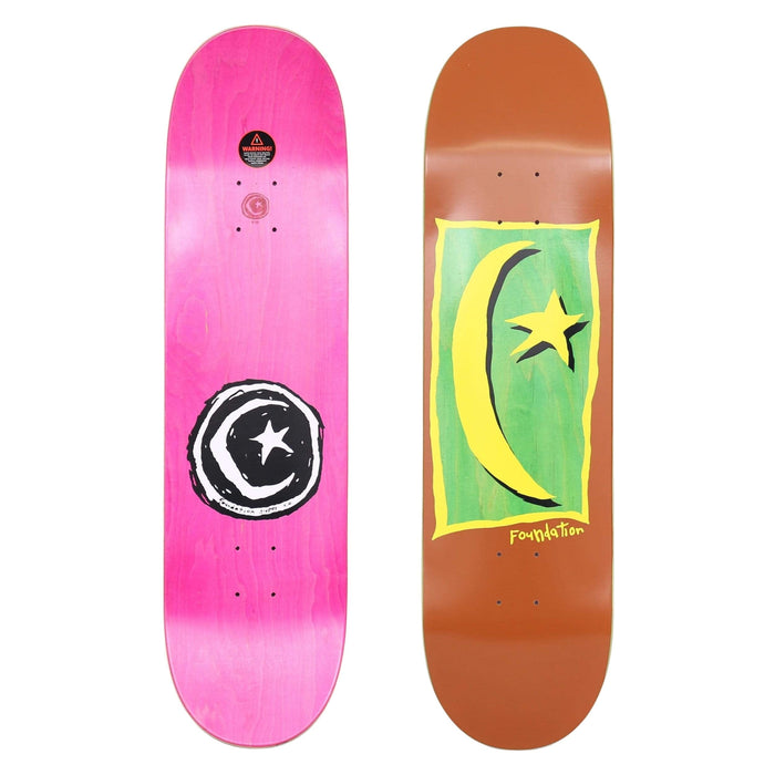 Foundation 8.38 Star & Moon V2 Skateboard Deck Maroon