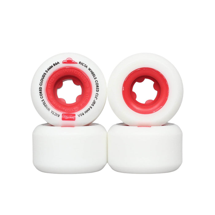 Ricta 54mm 86A Cored Clouds Skateboard Wheels White / Red