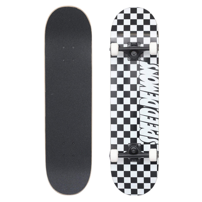 Speed Demons 8 Checkers Complete Skateboard Black / White